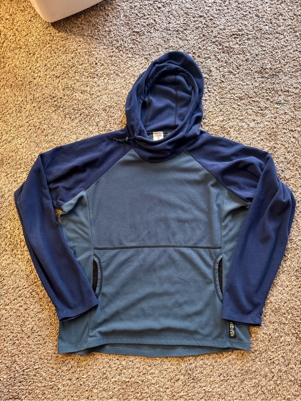 Melanzana Microgrid Blue/Navy Blue Fleece Leadville Colorado Men’s Large